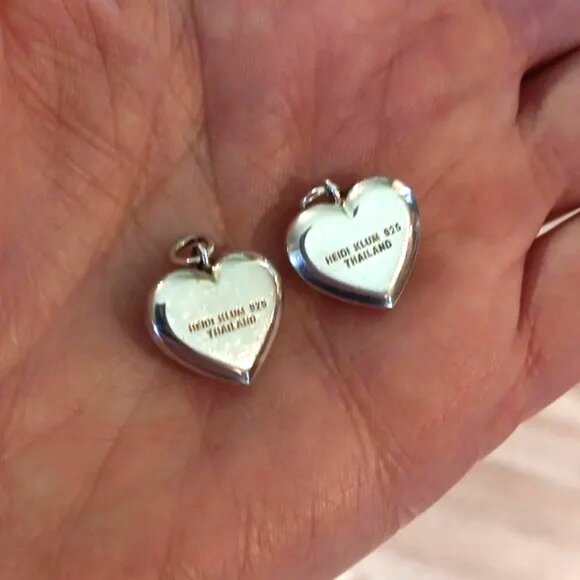 HEIDI KLUM SOLID STERLING HEART CHARMS - Picture 5 of 5
